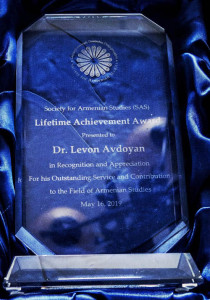 SAS plaque awarded to Dr. Levon Avdoyan.